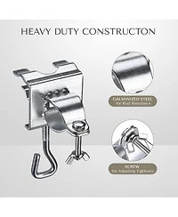 LAGarden 2 Pack Portable Deck Umbrella Mount Clamp Stand Holder for Outdoor Balcony Railing Bench Fence Mobile Cart