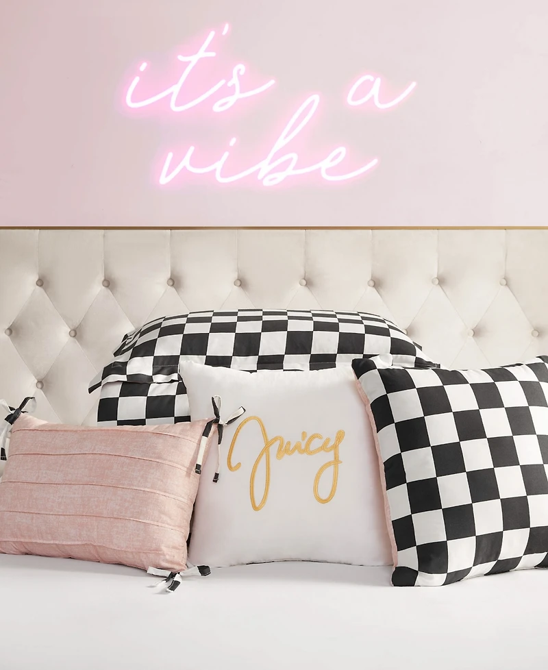 Juicy Couture Checkerboard Reversible 5-Pc. Comforter Set, Twin/Twin Xl