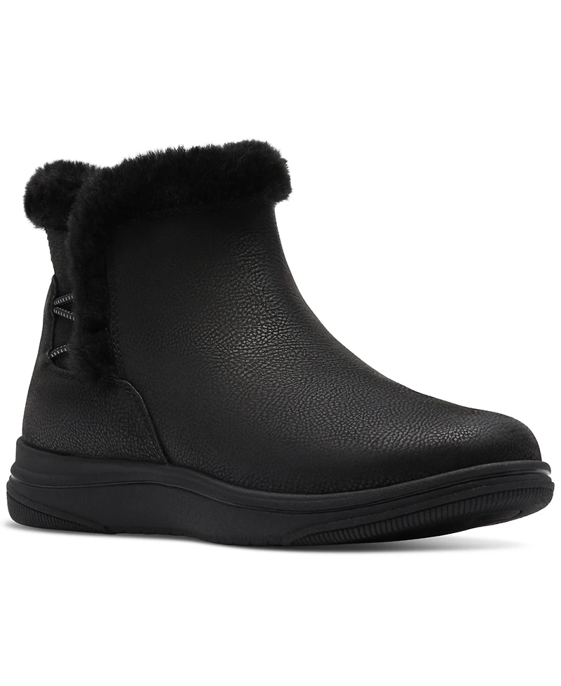Clarks Women's Cloudsteppers Breeze Fur Wedge Ankle Boots