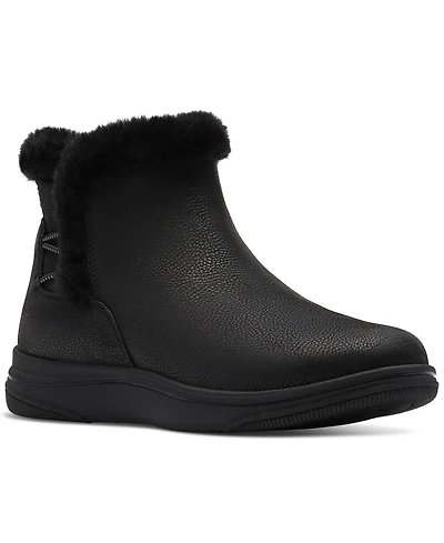 Clarks Women's Cloudsteppers Breeze Fur Wedge Ankle Boots