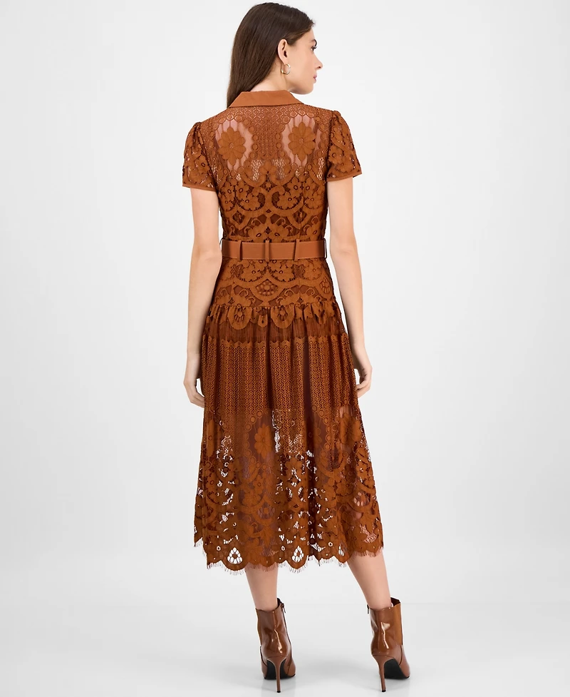 Rachel Roy Women's Jolene Collared Lace Midi Dress