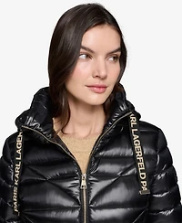 Karl Lagerfeld Paris Women's Drawstring Puffer Coat
