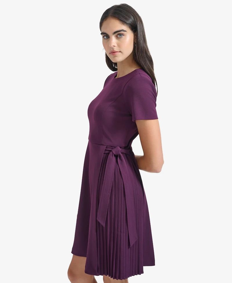 Calvin Klein Women's Short Sleeve Pleat Dress