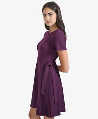 Calvin Klein Women's Short Sleeve Pleat Dress