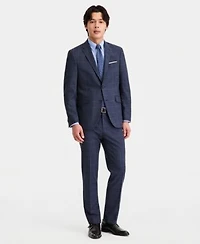 Kenneth Cole Reaction Mens Windowpane Slim Fit Techni Cole Suit Separates