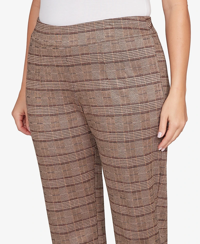 Hearts Of Palm Plus Pull On Plaid Pants