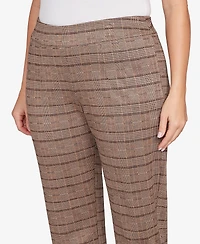 Hearts Of Palm Plus Pull On Plaid Pants