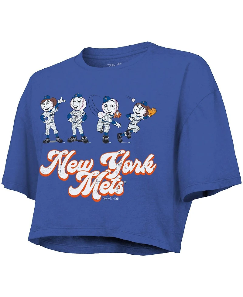 Majestic Women's Royal New York Mets Boxy Crop T-Shirt