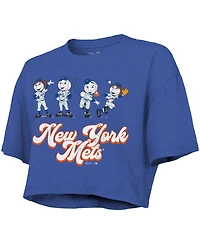 Majestic Women's Royal New York Mets Boxy Crop T-Shirt