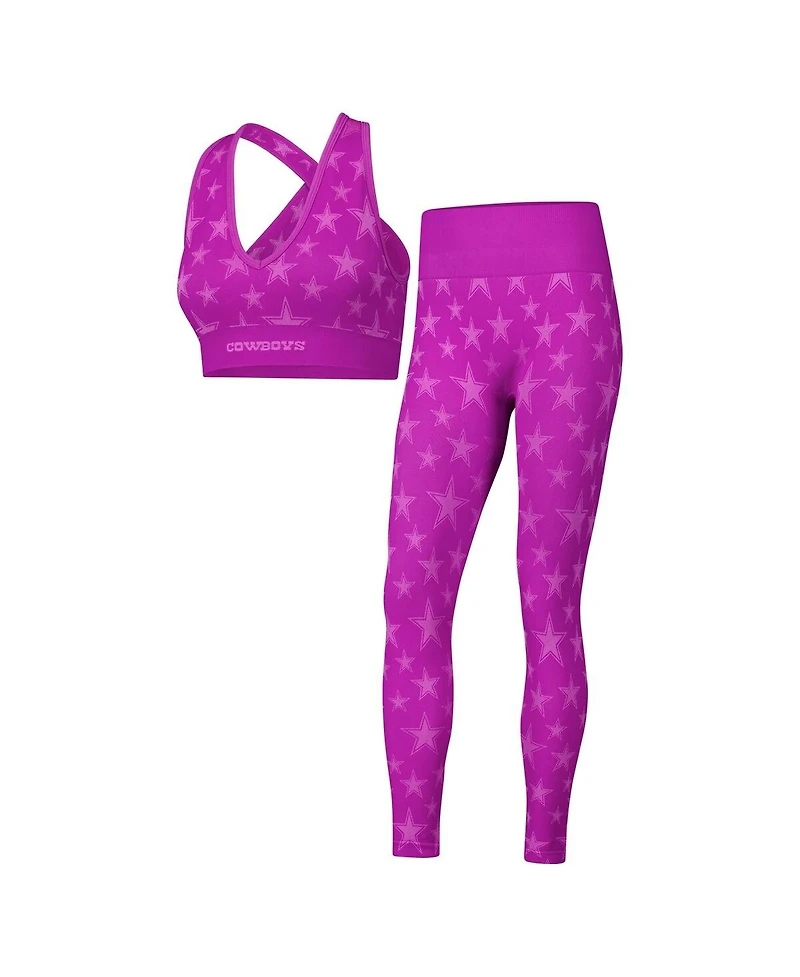 Kadyluxe Women's 2-Piece Purple Dallas Cowboys Seamless Bra Legging Knit Set