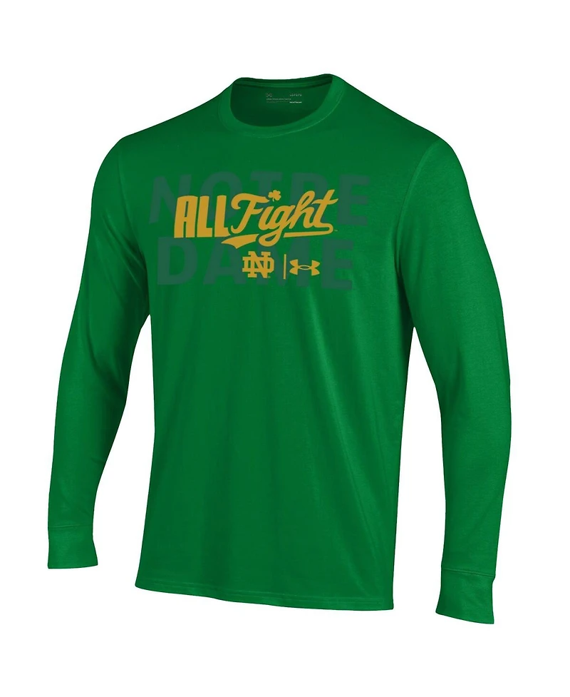 Under Armour Men's Kelly Green Notre Dame Fighting Irish All Fight Long Sleeve T-Shirt