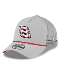 New Era Men's Gray Dale Earnhardt Jr. Budweiser 9FORTY A-Frame Trucker Adjustable Hat