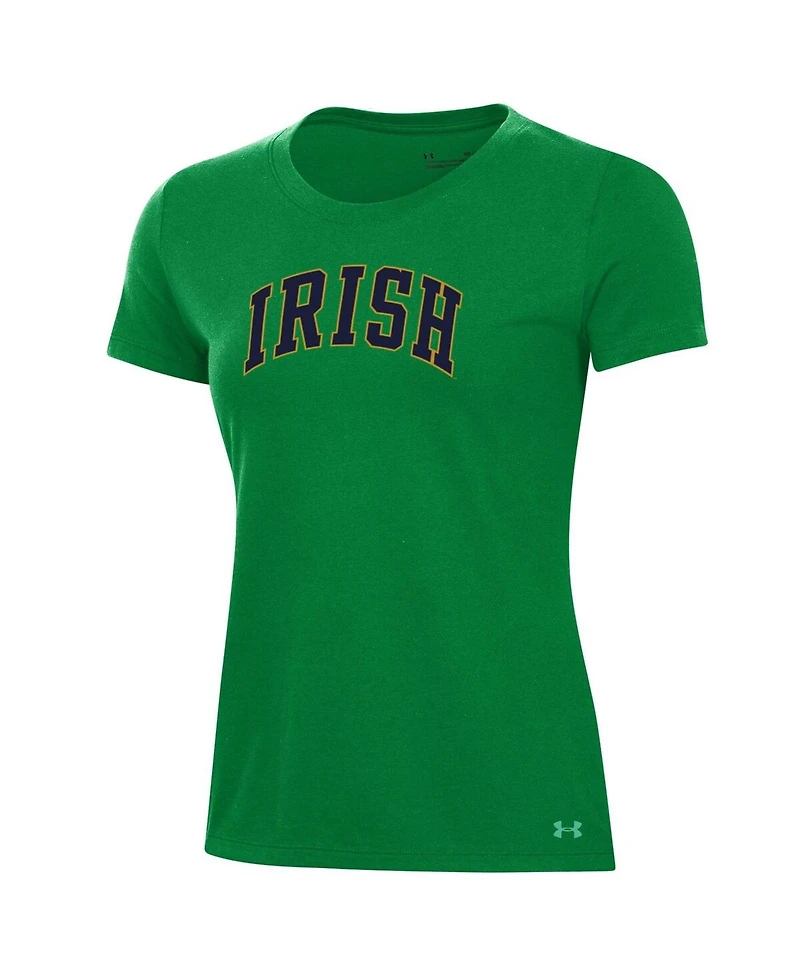 Under Armour Women's Green Notre Dame Fighting Irish Essentials 2-Hit Performance T-Shirt