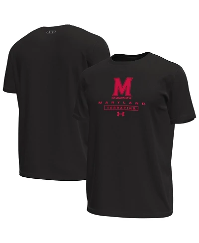Under Armour Men's Black Maryland Terrapins Stack Stretch Performance T-Shirt