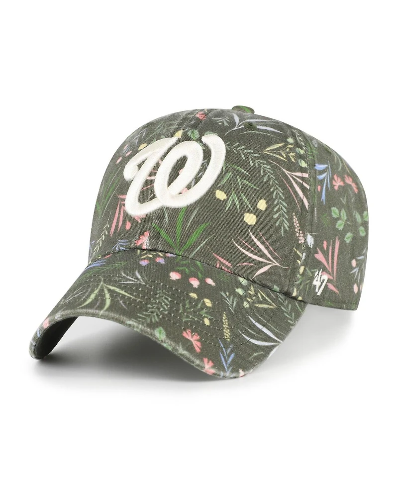 '47 Brand Women's Olive Washington Nationals Moss Verbena Clean Up Adjustable Hat