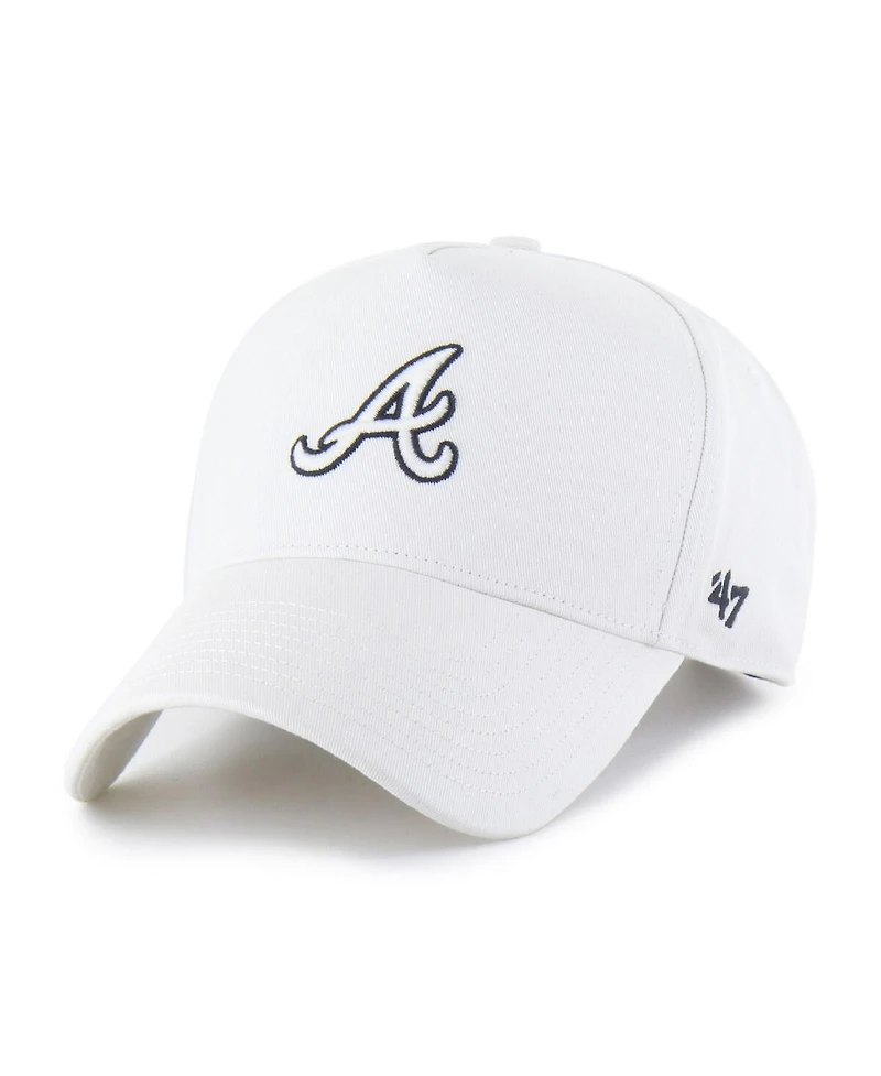 '47 Brand Men's White Atlanta Braves Foundational Pinch Offside Adjustable Hat
