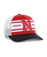 '47 Brand Big Boys and Girls Scarlet/Black Nebraska Huskers Super Stripe Hitch Adjustable Trucker Hat