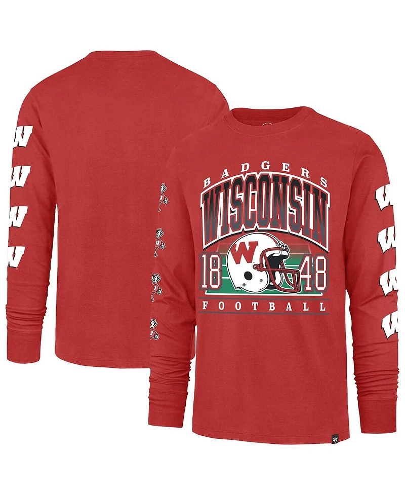 '47 Brand Men's Red Wisconsin Badgers Go Big Long Sleeve T-Shirt