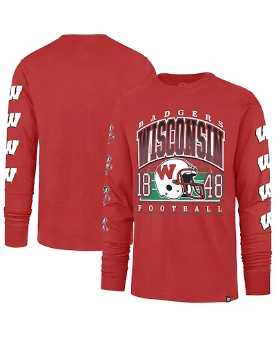 '47 Brand Men's Red Wisconsin Badgers Go Big Long Sleeve T-Shirt