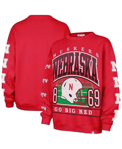 47 Brand Women's Scarlet Nebraska Huskers Go Big Oversized Pullover Sweatshirt