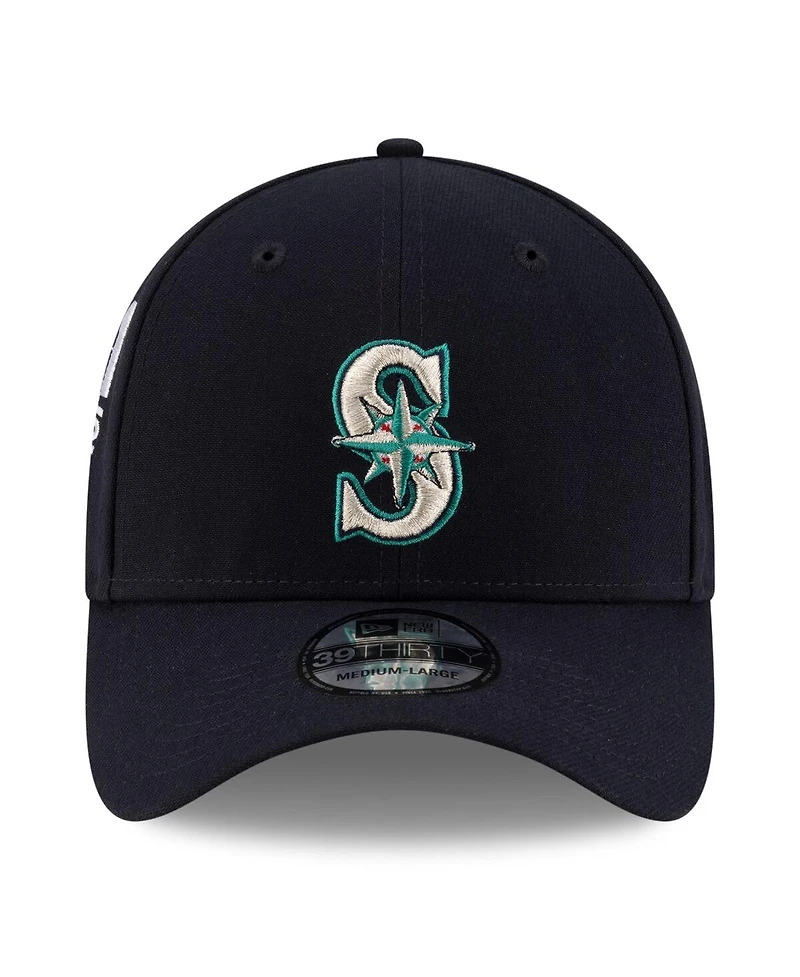 New Era Men's Ichiro Suzuki Navy Seattle Mariners 2025 Baseball Hall of Fame Side Patch 39THIRTY Flex Hat
