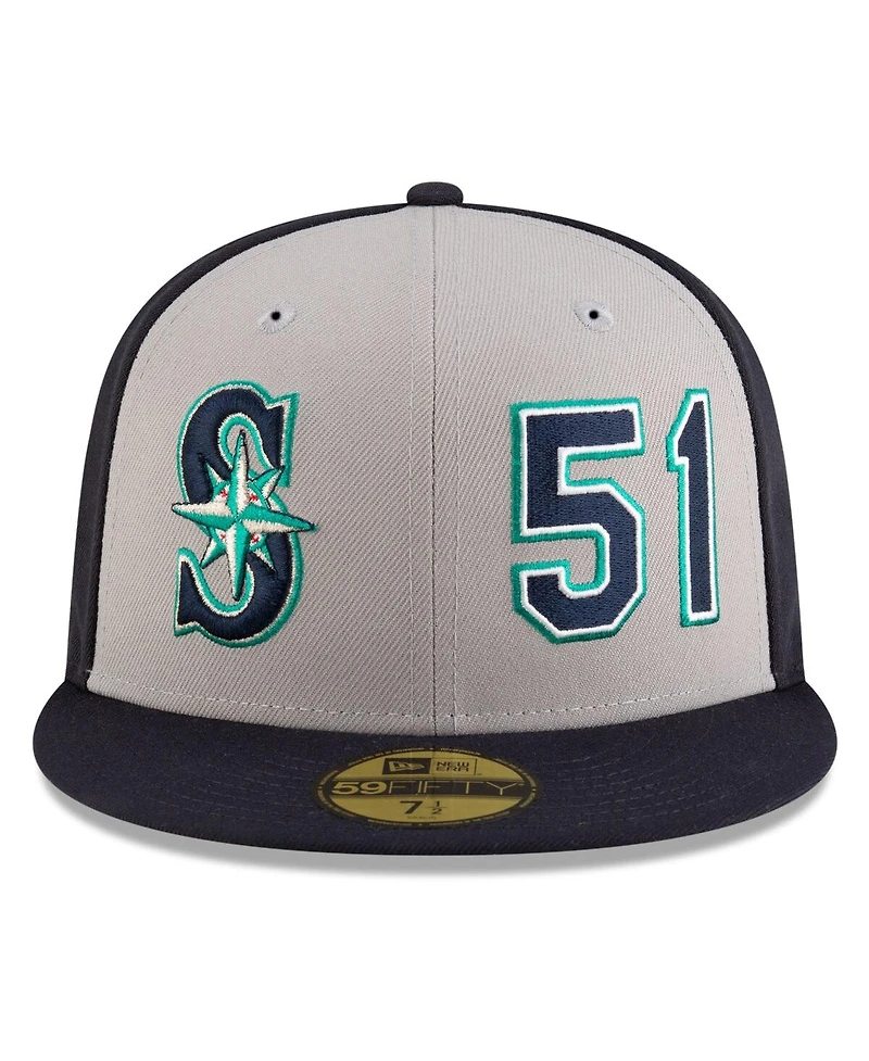 New Era Men's Ichiro Suzuki Navy/Gray Seattle Mariners 2025 Baseball Hall of Fame 59FIFTY Fitted Hat