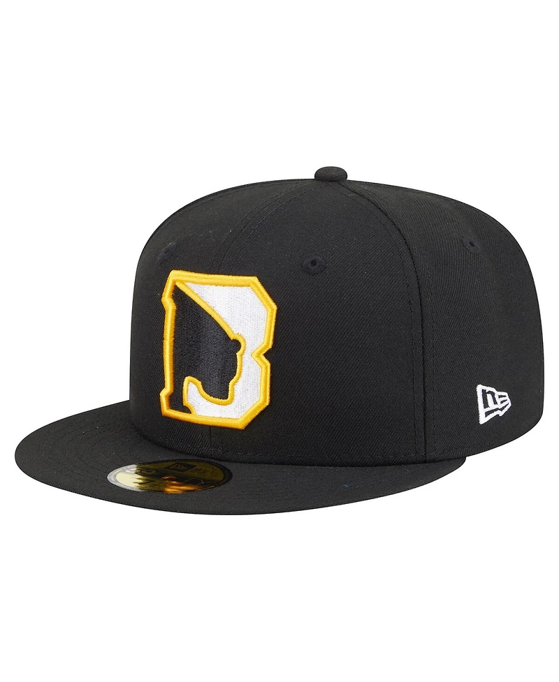 New Era Men's Black Boston Bruins Deceptor 59FIFTY Fitted Hat