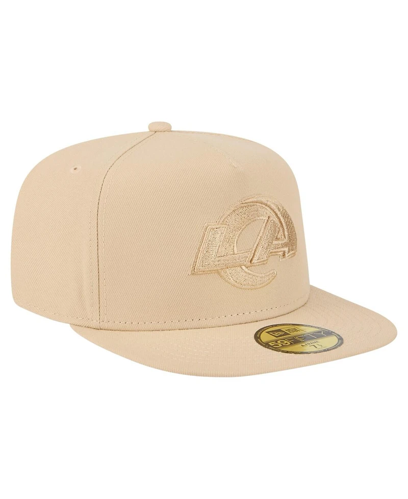 New Era Men's Light Beige Los Angeles Rams Color Pack A-Frame 59FIFTY Fitted Hat