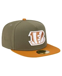 New Era Men's Olive/Brown Cincinnati Bengals Color Pack A-Frame 59FIFTY Fitted Hat