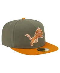 New Era Men's Olive/Brown Detroit Lions Color Pack A-Frame 59FIFTY Fitted Hat
