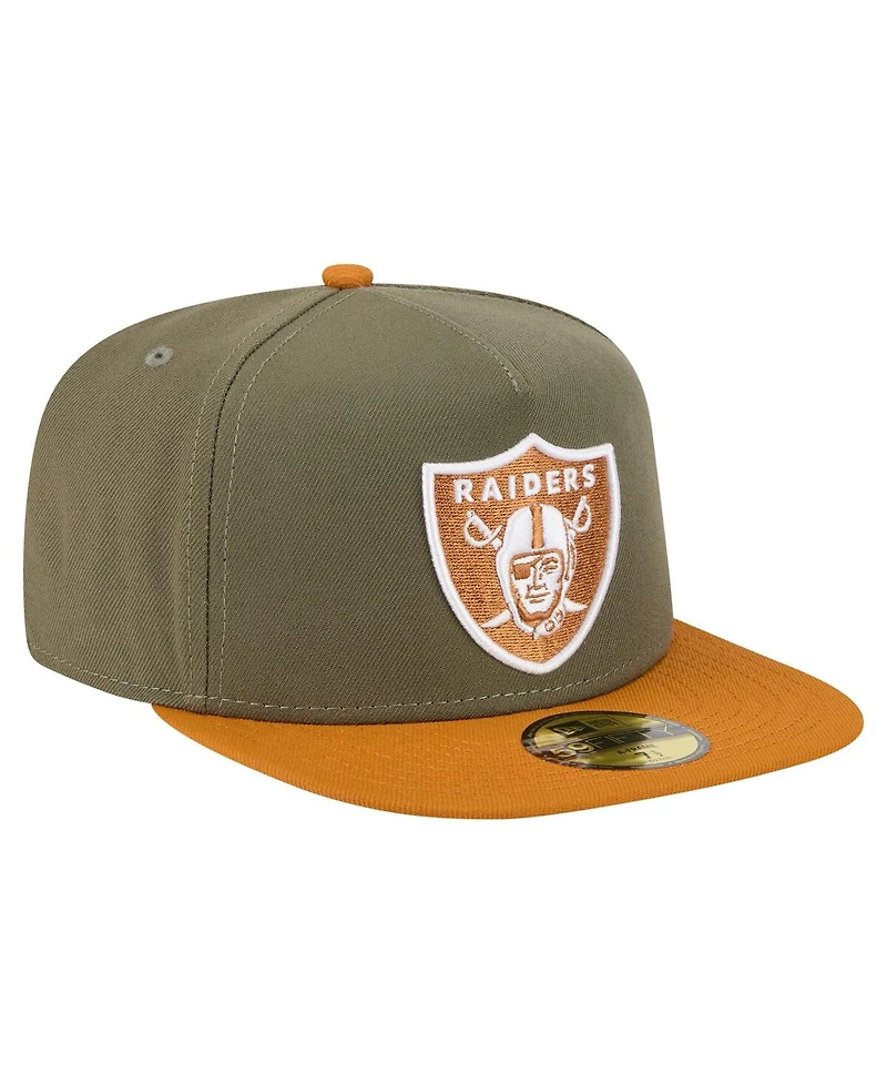 New Era Men's Olive/Brown Las Vegas Raiders Color Pack A-Frame 59FIFTY Fitted Hat
