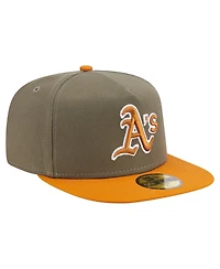 New Era Men's Olive/Orange Athletics Two-Tone Color Pack A-Frame 59FIFTY Fitted Hat