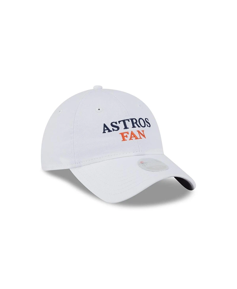 New Era Women's White Houston Astros Team Fan 9TWENTY Adjustable Hat