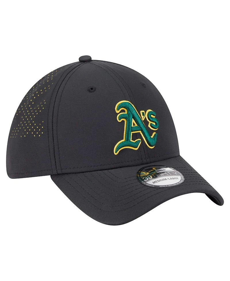 New Era Men's Black Athletics Night 39THIRTY Flex Hat