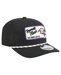 New Era Men's Black Baltimore Ravens Chant 9SEVENTY Stretch snap Hat