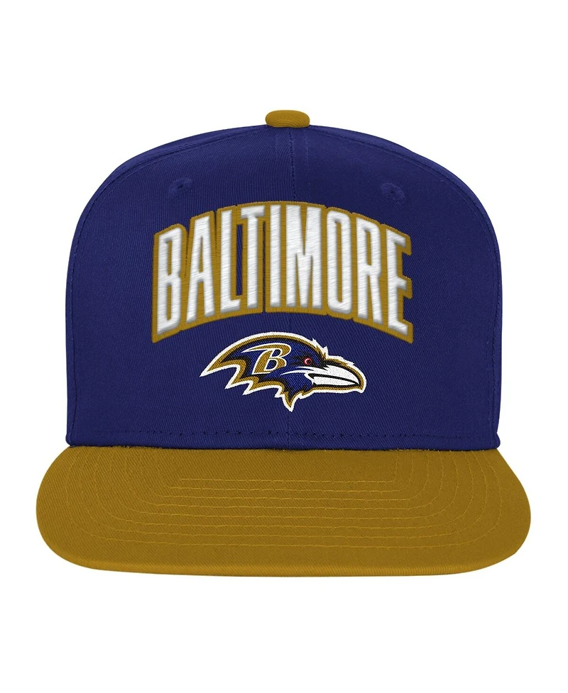 Outerstuff Big Boys and Girls Purple Baltimore Ravens Essentials Adjustable Hat