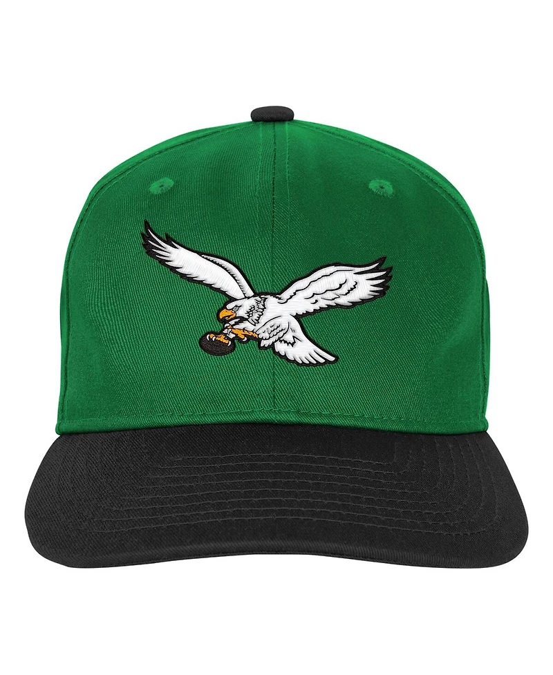 Outerstuff Big Boys and Girls Kelly Green Philadelphia Eagles True Retro Adjustable Hat