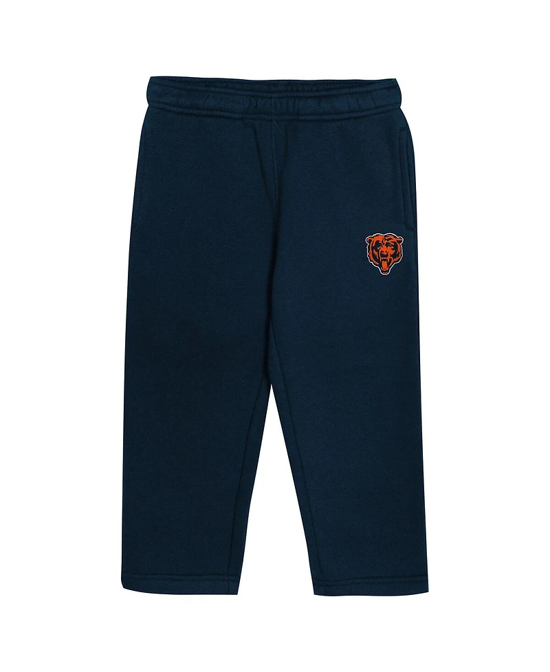 Outerstuff 2-Piece Toddler Navy Chicago Bears Lineman Fleece Hoodie and Pants Set