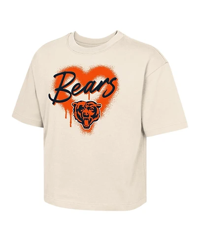 Outerstuff Big Boys and Girls Cream Chicago Bears Spray Heart T-Shirt