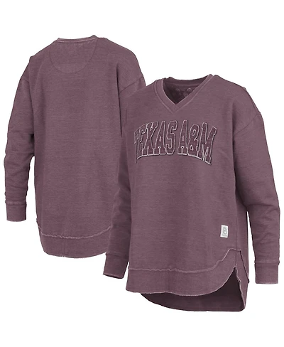 Pressbox Women's Maroon Texas A&M Aggies Westin Poncho V-Neck Pullover Sweatshirt