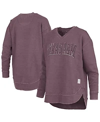 Pressbox Women's Maroon Texas A&M Aggies Westin Poncho V-Neck Pullover Sweatshirt