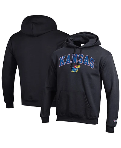 Champion Men's Black Kansas Jayhawks Arch Over Logo Pullover Hoodie