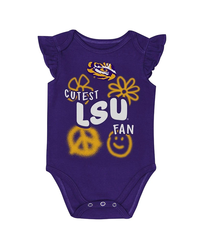 Outerstuff Baby Boys and Girls Purple/Gold Lsu Tigers Little Sunshine 2-Piece Bodysuit Set
