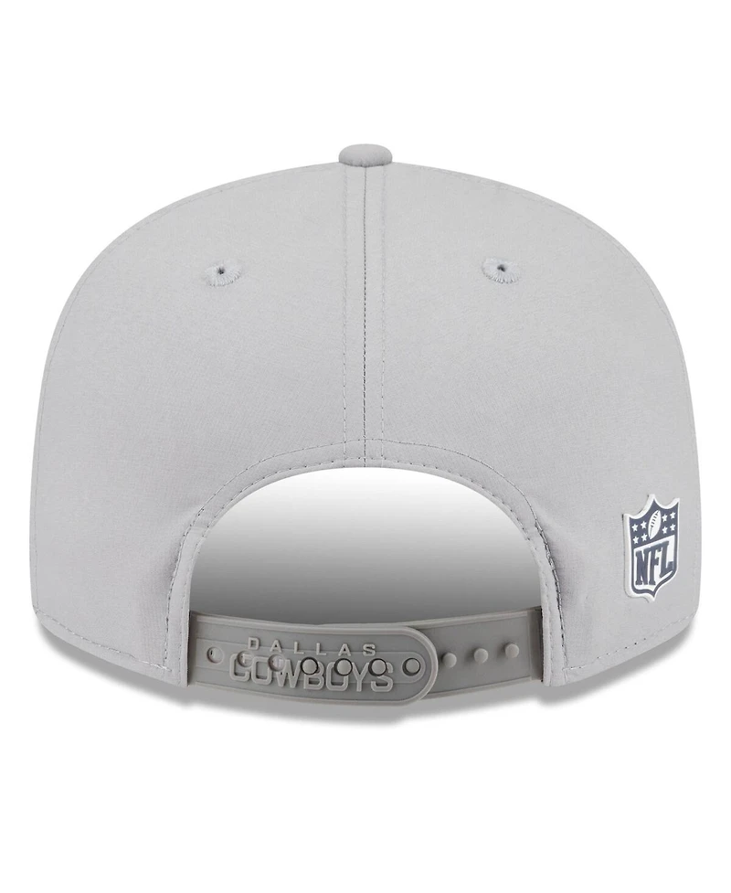 New Era Men's Gray Dallas Cowboys 2025 Sideline Split Panel 9FIFTY Snapback Hat