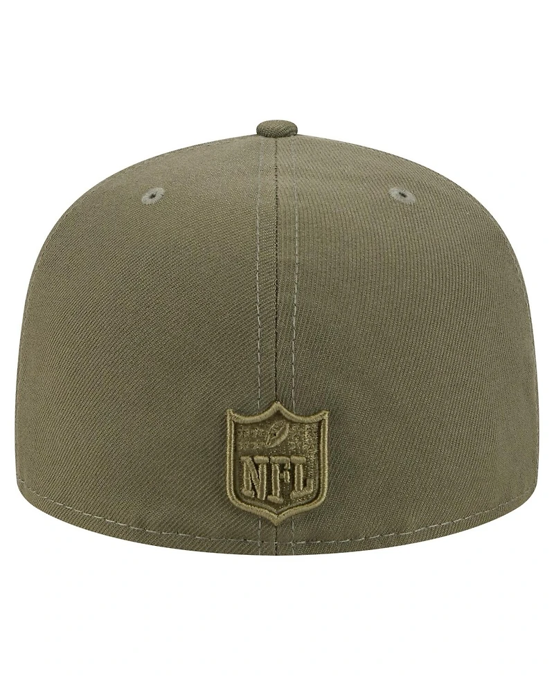 New Era Men's Olive Denver Broncos Color Pack A-Frame 59FIFTY Fitted Hat