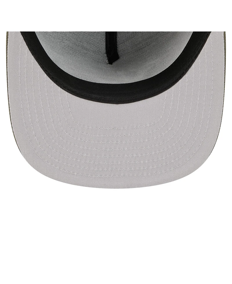 New Era Men's Olive Detroit Lions Color Pack A-Frame 59FIFTY Fitted Hat