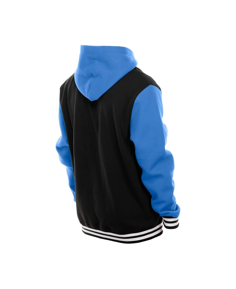 New Era Men's Black Detroit Lions Full-Snap Fleece Hoodie Jacket