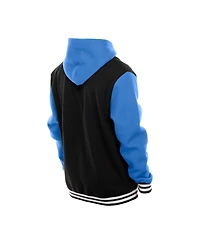 New Era Men's Black Detroit Lions Full-Snap Fleece Hoodie Jacket
