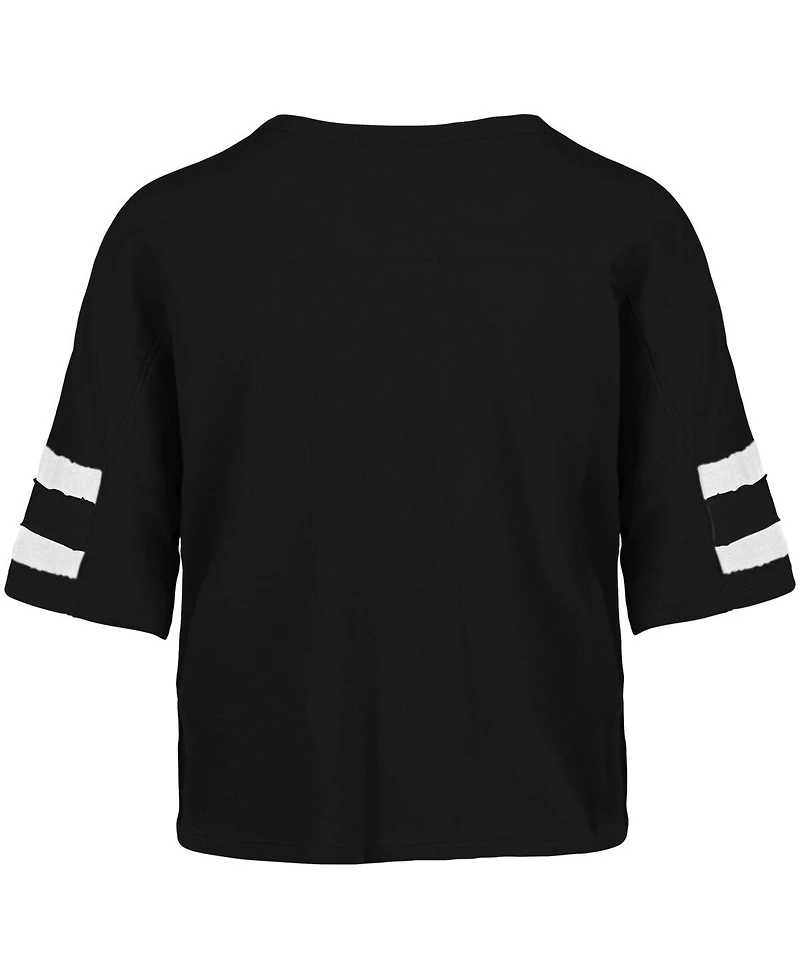 '47 Brand Women's Black Jacksonville Jaguars Premier Scout Cropped V-Neck T-Shirt