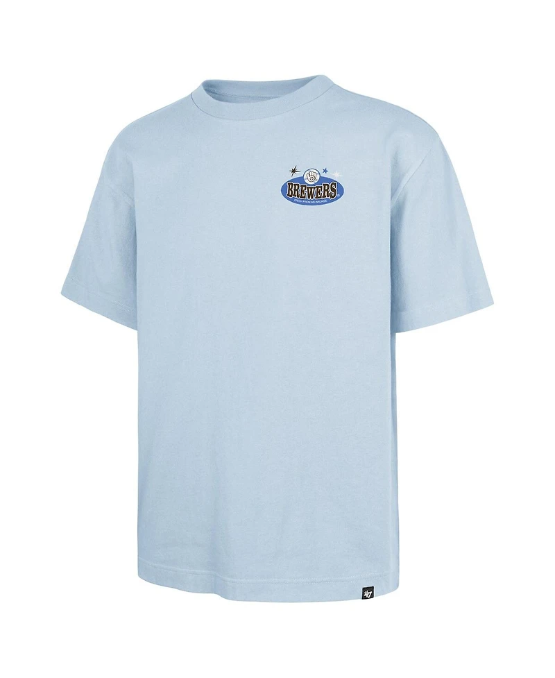 47 Brand Men's Light Blue Milwaukee Brewers Ice Cream Parlor Foundation T-Shirt